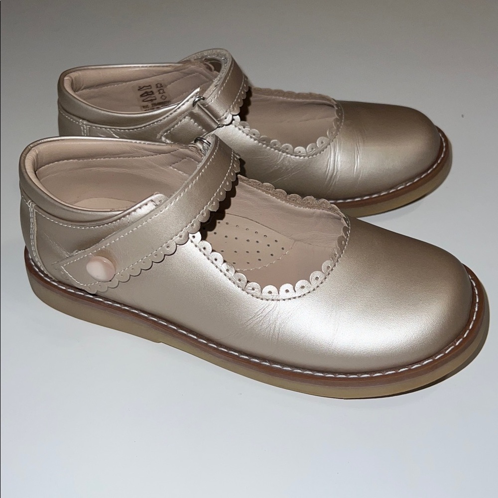 Elephantito Metallic Champagne Gold Mary Jane Shoes - Picture 2 of 6